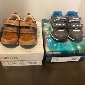2 pairs GUC Geox size 21 (5.5) toddler boy shoes
